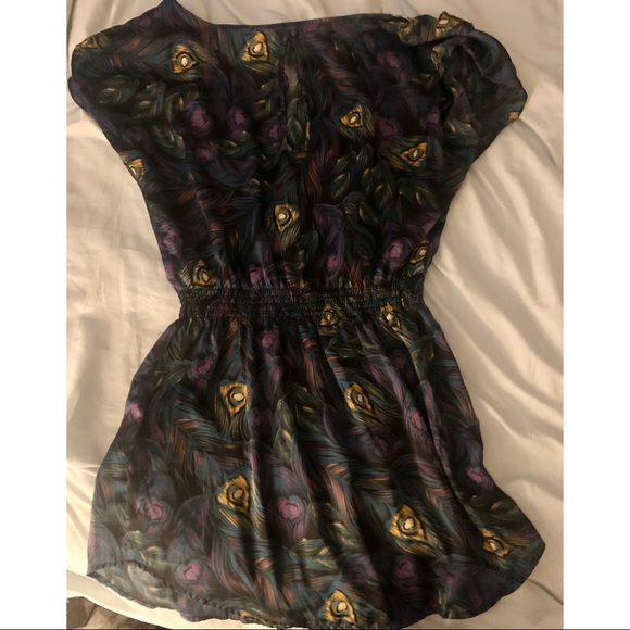 Slouchy peacock feather mini dress - Picture 2 of 3